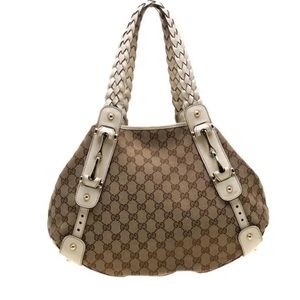 Real Gucci bag used white braided straps